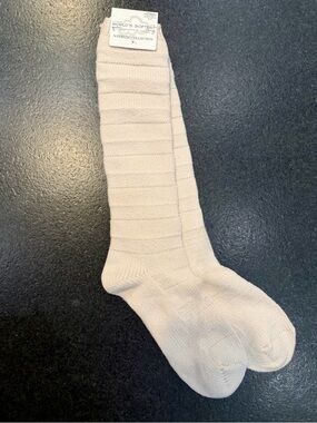 World's Softest Women's Cream Ribbed Knee-High Socks